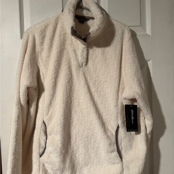 Eddie Bauer Jackets & Blazers - Eddie Bauer Cream Fleece Pullover Jacket